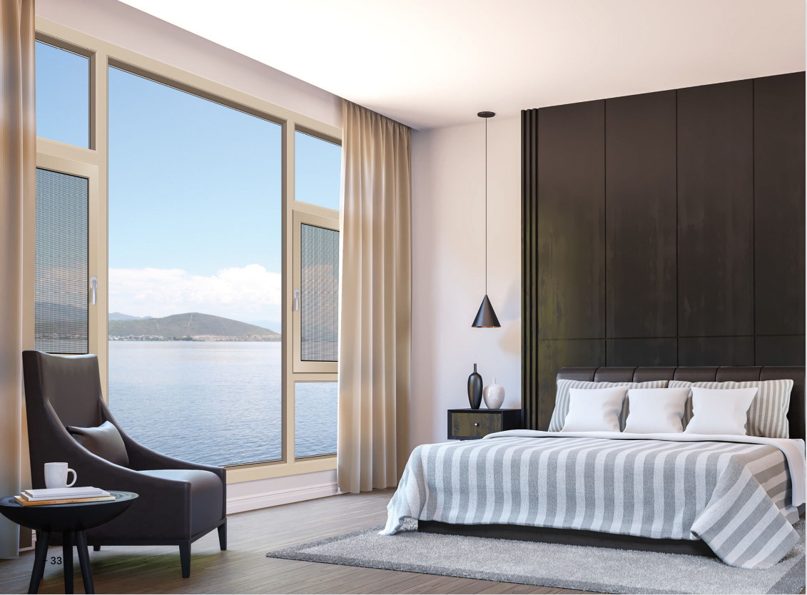 FY100斷橋鋁合金金鋼網雙內開一體窗