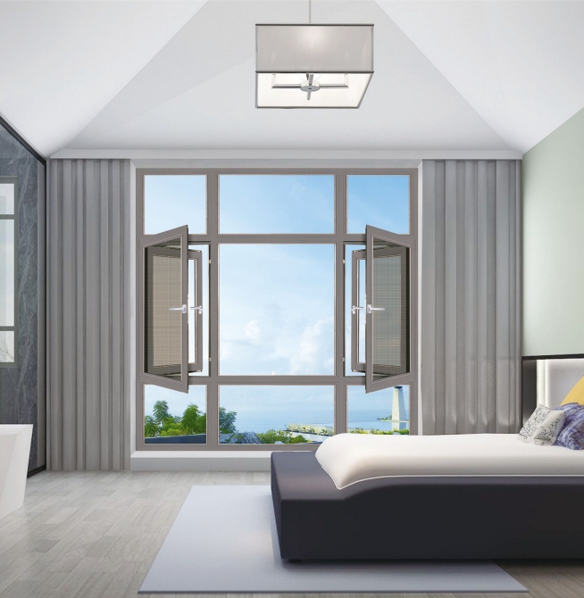 PGW108斷橋金鋼網一體外開窗系列